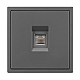 Розетка телефонная софт-тач серый базальт Arlight SCT-MTL1-SFPL-GR (RJ-11, 4C) 054303(1)