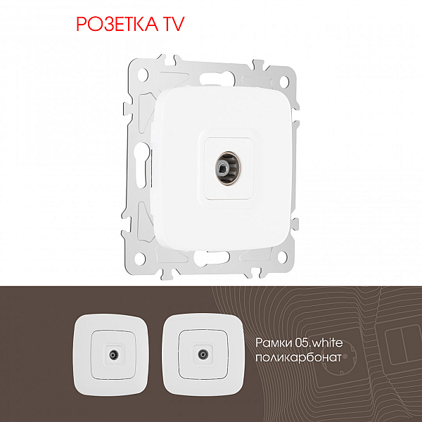 Розетка TV Arte Milano 205.43-1.white