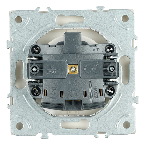 Розетка 1-местная с крышкой с защ. штор, Stekker, с/з, IP42, 250В, 16А Эмили, RST16-5112-08, кашемир, soft touch 49907