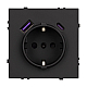 Розетка зк со шторками с USB тип А+С софт-тач черный оникс Arlight SCT-MUAC-SFPL-BK (250V, 16A) 054285(1)