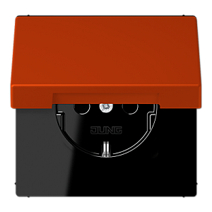 Розетка 2K+З с крышкой Jung LC1520BFKL244