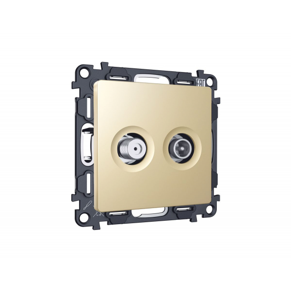 Комплект механизма розетки TV оконечной + SAT 5-862MHz 3.5dB/950-2150MHz 3.5dB Alfa Шампань Quant Ambrella Volt MA613310 (AP6133, VM217)