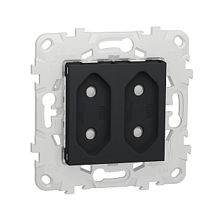 Розетка двойная Schneider Electric Unica New б/з со шторками NU503154