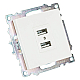Розетка 2хUSB Stekker Катрин белый GLS10-7115-01 39686