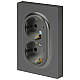 Розетка Эра Arktik 16-2104-06 двойная с заземлением 2X2P+E Schuko 16А-250В графит Б0070449