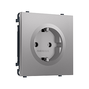Комплект механизма электрической розетки SIGMA Сталь матовый 50Hz 2P+E с/з 16A-250V QUANT PRO Ambrella Volt MS506010 (SP5060, PR141)