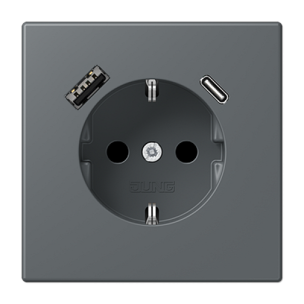 Розетка 2K+З USB Typ AC Jung LC1520-15CA202