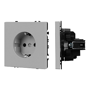 Розетка зк со шторками софт-тач никель Arlight SCT-MEU-SFPL-IS (250V, 16A) 059453(1)