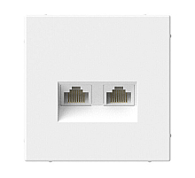 Розетка двойная компьютерная RJ45+RJ45, кат. 5е, механизм. Systeme Electric ArtGallery Лотос GAL001385