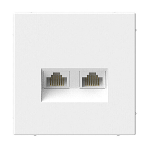 Розетка двойная компьютерная RJ45+RJ45, кат. 5е, механизм. Systeme Electric ArtGallery Лотос GAL001385
