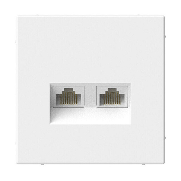 Розетка двойная компьютерная RJ45+RJ45, кат. 5е, механизм. Systeme Electric ArtGallery Лотос GAL001385
