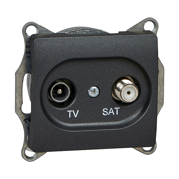 ТВ-розетка оконечная TV/SAT Systeme Electric Glossa антрацит GSL000797