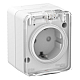 Розетка 2К+З Systeme Electric AtlasDesign 16A 250V со шторками белая ATN540145