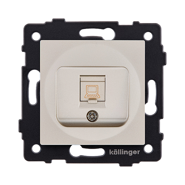 Розетка Ethernet RJ45 Cat.6, золотой Kollinger REA-018GD для Aspekt, Eleganz, Reflex