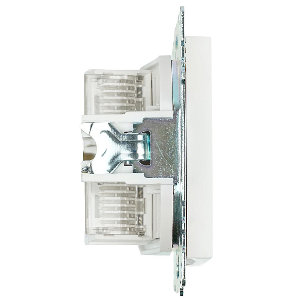 Розетка компьютерная 2-местная RJ-45 (механизм) Stekker GLS00-7109-01 Катрин, белый 50003