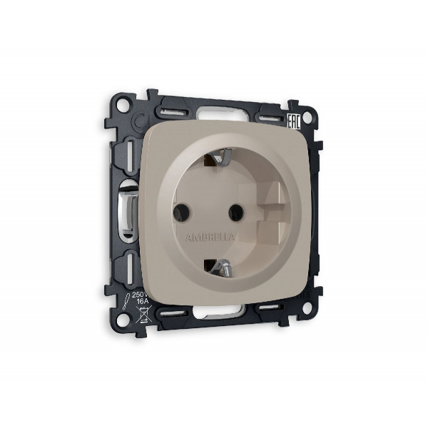 Комплект механизма розетки с/з на винтовых зажимах Ambrella Volt Omega MO366010 Комплект механизма розетки с/з на винтовых зажимах Ambrella Volt Omega MO366010