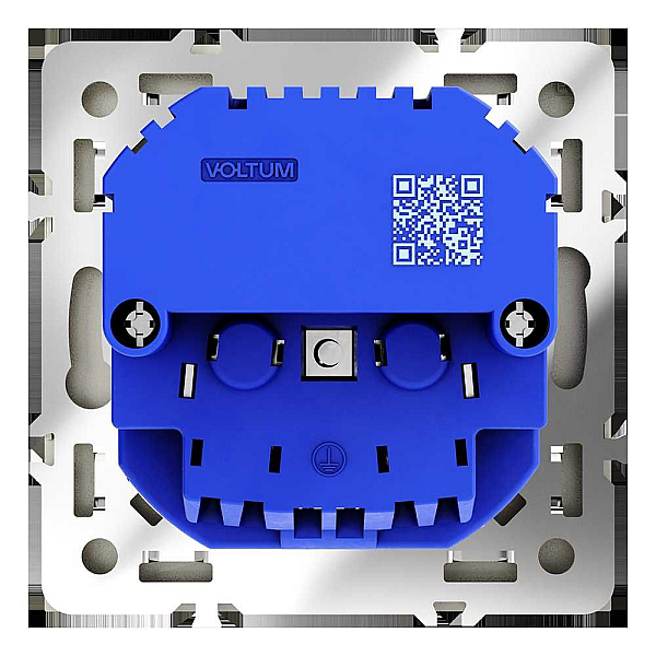 Розетка встраиваемая Voltum S70 с заземлением и защитными шторками, 16А, с USB, A+A, (шелк) VLS040404