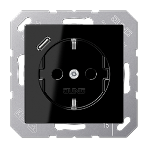 Розетка 2K+З USB Typ C Jung A1520-18CSW