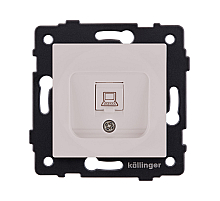 Розетка Ethernet RJ45 Cat.6, кашемир матовый Kollinger REA-018CM для Aspekt, Eleganz, Reflex