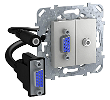 Розетка компьютерная VGA+Minijack с коннектором Schneider Electric Unica Top MGU5.932.30ZD