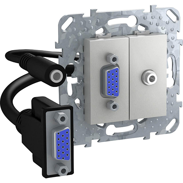 Розетка компьютерная VGA+Minijack с коннектором Schneider Electric Unica Top MGU5.932.30ZD
