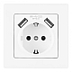 Комплект розетки с/з и шторками + USB и рамкой Arte Milano SET06-1-47-1 white