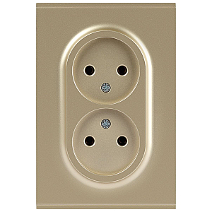 Розетка Эра Arktik 16-2107-04 без заземления двойная 2X2P 16А-250В шампань Б0071684