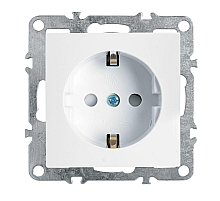 Розетка Stekker Эрна c/з 16A 250V с защитной шторкой белый PST16-9110-01 39317