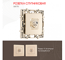 Розетка спутниковая SAT TV Arte Milano 217.42-1.shampan