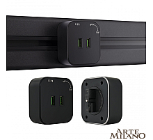 Трековая розетка Arte Milano Am-track-sockets 380022TS/USBx2 Black