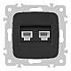 Розетка телефонная RJ11 + компьютерная RJ45 Arte Milano 205.44-1.black