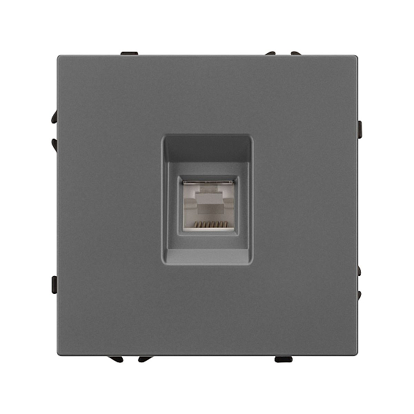 Розетка компьютерная софт-тач серый базальт Arlight SCT-MPC1-SFPL-GR (RJ-45, CAT6) 054307(1)