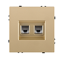 Розетка двойная Ethernet RJ45 Cat.6, золотой Kollinger Eclipse EC-018GD