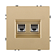 Розетка двойная Ethernet RJ45 Cat.6, золотой Kollinger Eclipse EC-018GD