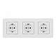 Розетка тройная (трехпостовая) с/з и шторками Arte Milano SET16-3-40-1x3 white
