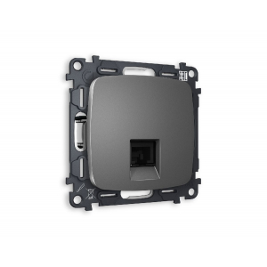 Комплект механизма телефонной розетки RJ-11(4P4C) со шторкой Ambrella Volt Omega MO662030