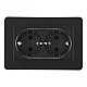 Розетка двойная с/з и шторками Arte Milano SET16-double-40-2 black