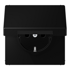Розетка Schuko с крышкой и шторками Jung LS1520BFKIKLSWM