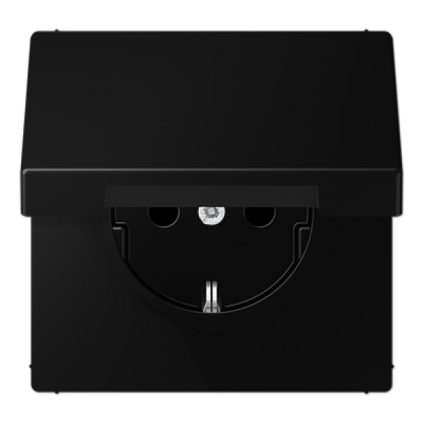 Розетка Schuko с крышкой и шторками Jung LS1520BFKIKLSWM