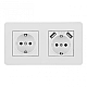 Розетка двойная (двухпостовая) с/з и шторками + USB Arte Milano SET16-2-47-1-40-1 white