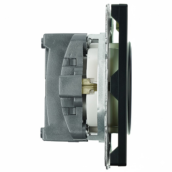 Розетка 2P+PE Stekker Эмили со шторками черный уголь RST16-5110-05 49854