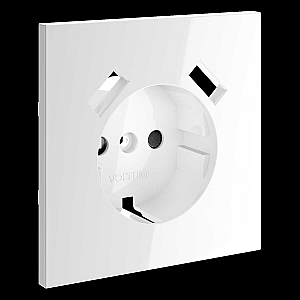 Накладка для розетки с заземлением и защитными шторками, с USB A+A Voltum S70 (белый глянцевый) VLS000901