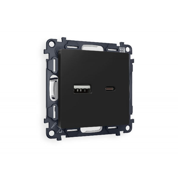 Комплект механизма розетки 2USB A+C 20W (быстрая зарядка) Ambrella Volt Alfa MA811010 Комплект механизма розетки 2USB A+C 20W (быстрая зарядка) Ambrella Volt Alfa MA811010