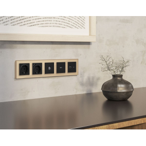 Комплект механизма TV розетки оконечной экранированной 5-1000MHz 3dB Alfa Черный матовый Quant Ambrella Volt MA813005 (AP8130, VM199)