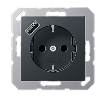 Розетка 2K+З USB Typ A Jung A1520-18AANM