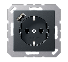 Розетка 2K+З USB Typ A Jung A1520-18AANM