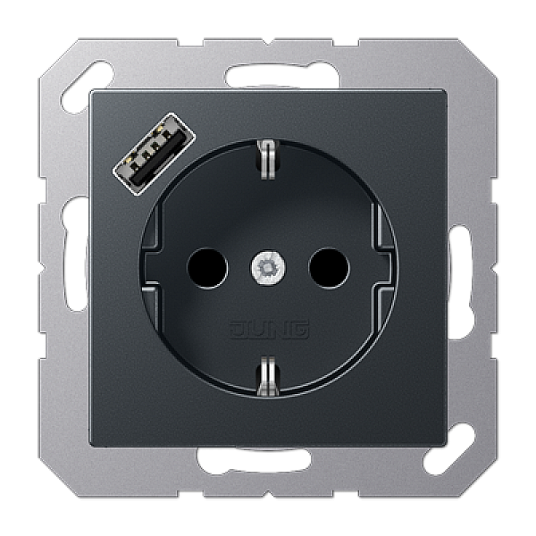 Розетка 2K+З USB Typ A Jung A1520-18AANM