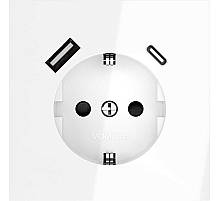 Розетка с USB, A+C Voltum S70 VLS040501 (белый глянцевы