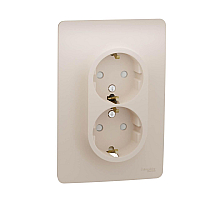 Розетка двойная Schneider Electric Unica New с/з со шторками NU206744