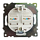 Розетка компьютерная 2-местная RJ-45 (механизм) Stekker GLS00-7109-01 Катрин, белый 50003